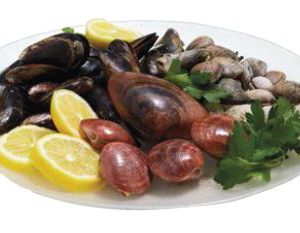 Tris di frutti di mare